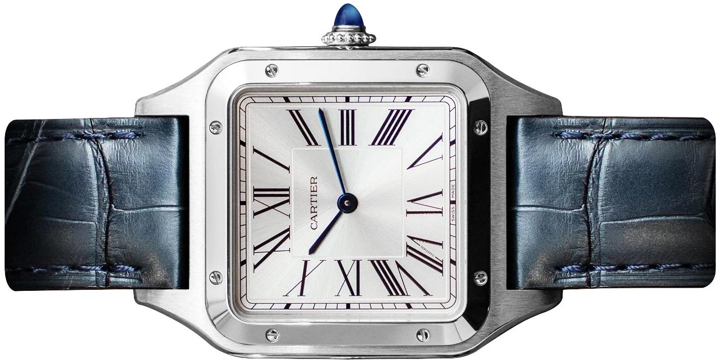 The male replica watch has silvery dial.